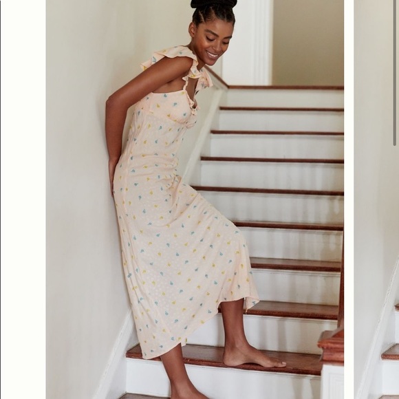 Anthropologie Scallop Babydoll MIDI Dress - Picture 4 of 6